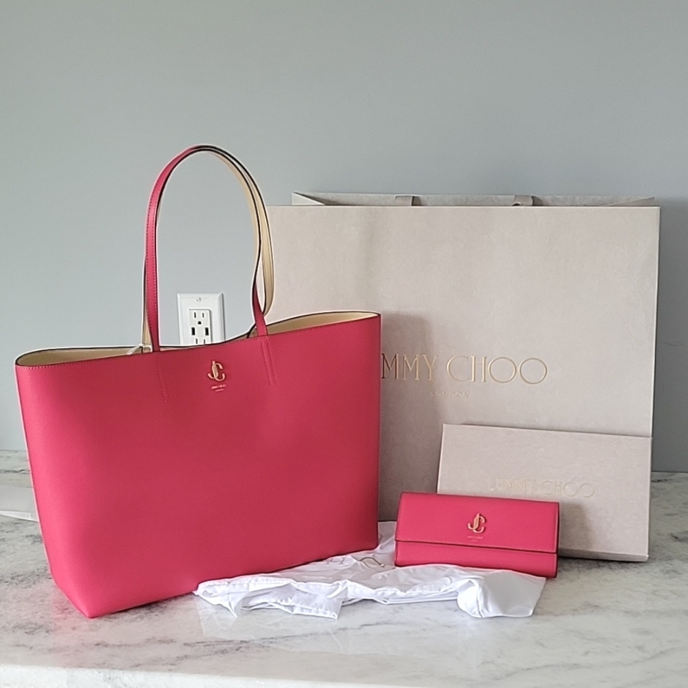 Jimmy Choo JC Tote and Wallet Set in Dragon Fruit Leather
